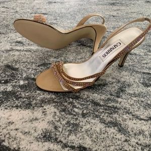 Gold sequin heels